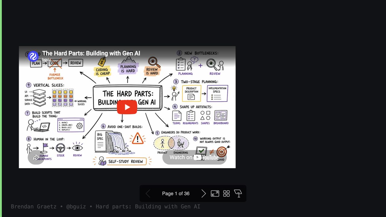 Hard parts: Building with Gen AI — first slide