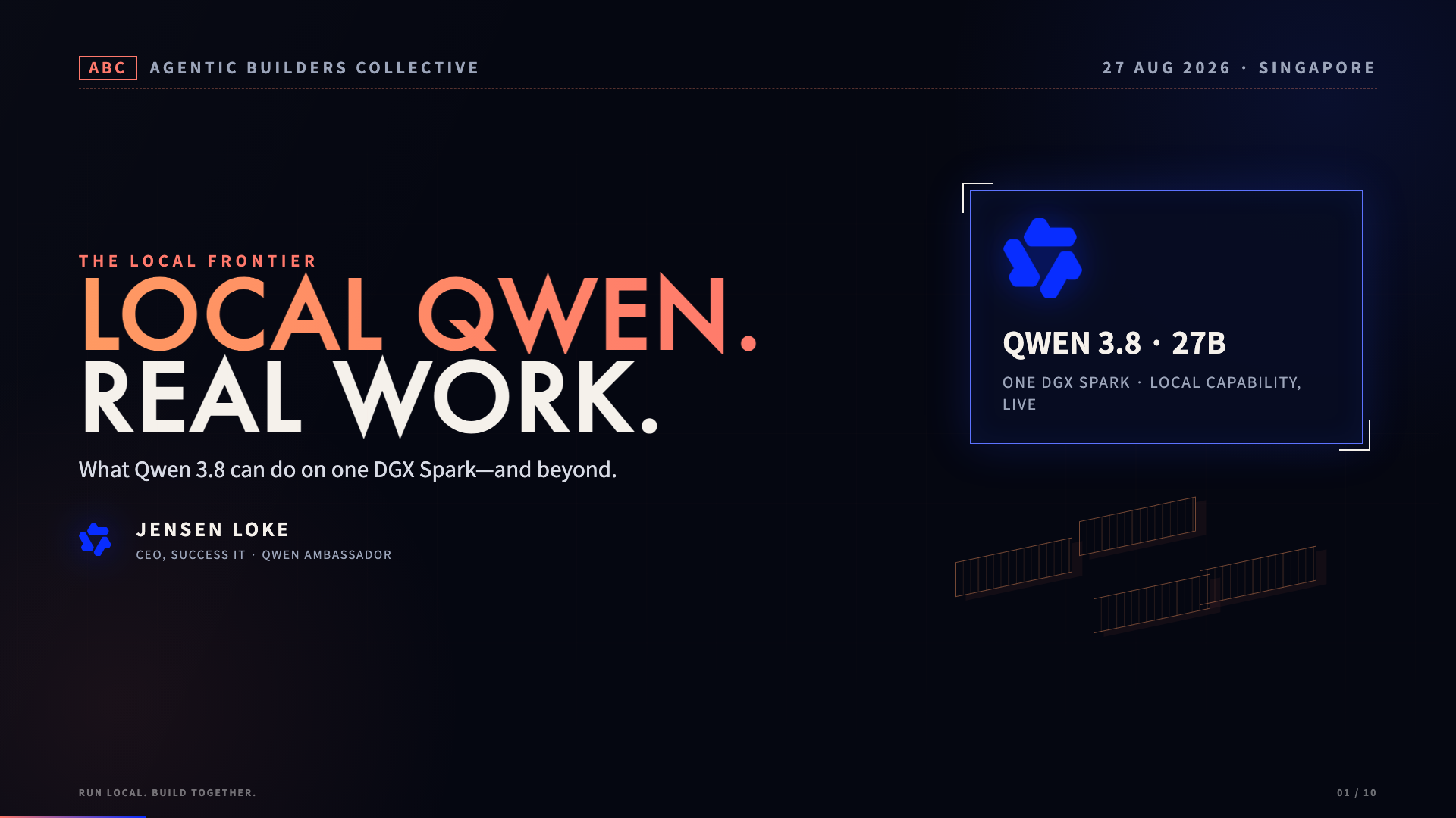 Local Qwen, Real Work — first slide