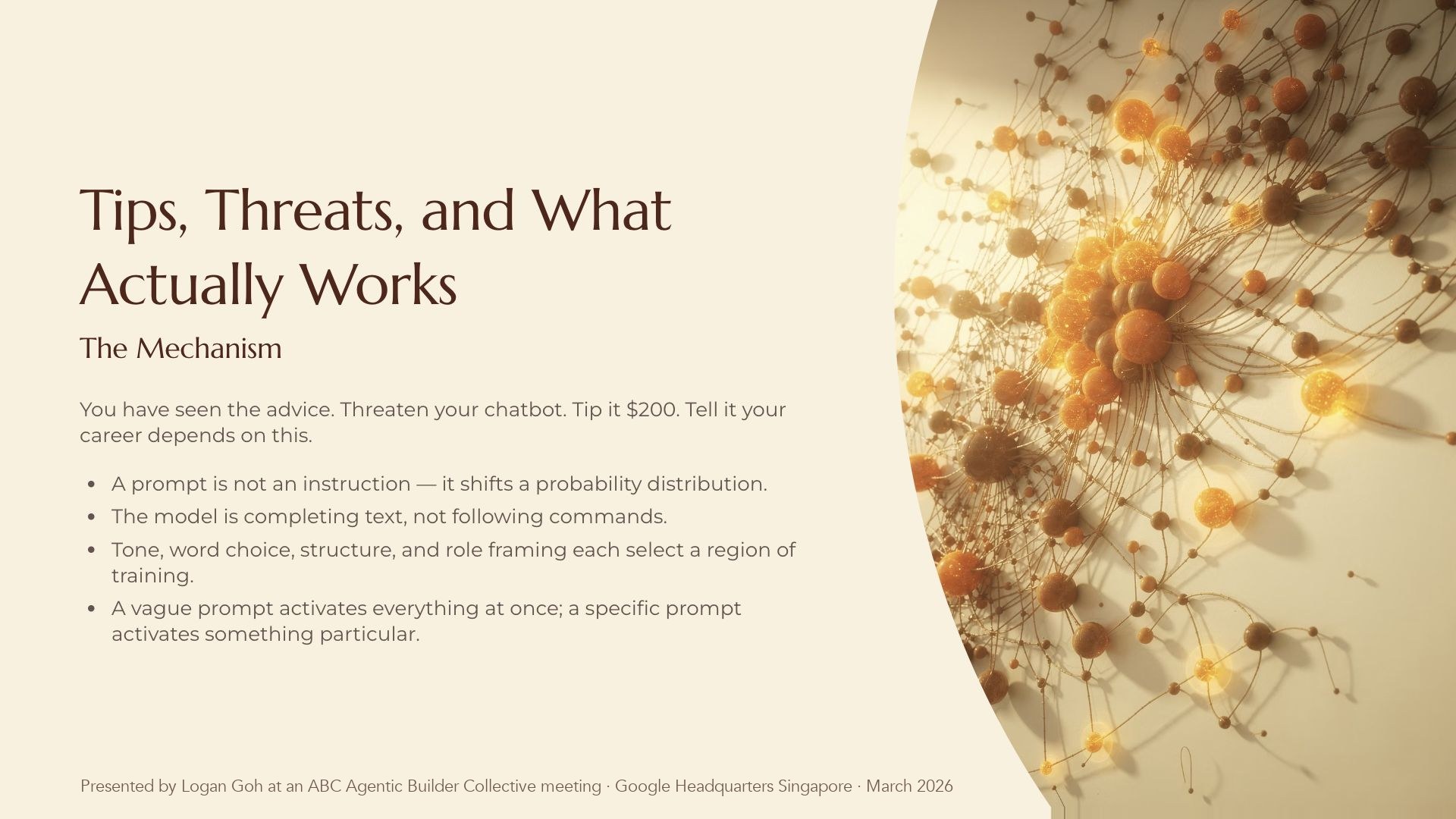 Tips, Threats, and What Actually Works — first slide